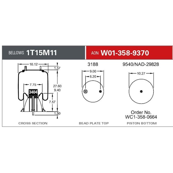 Firestone Air Spring, Suspension, 1T-Reversible Sleeve W013589370 - main